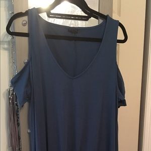 Teal Cold Shoulder Dress